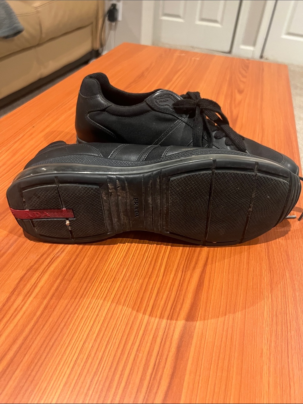 Prada Black Men’s Low-Top Athletic Sneakers - Picture 3 of 8